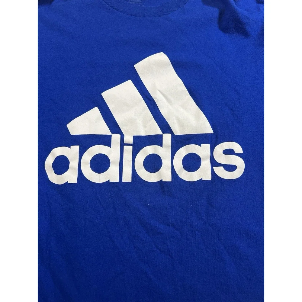 Adidas Blue Amplifier Long Sleeve T-Shirt Large Logo Crewneck Men's‎ L